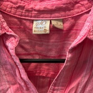 SO Wear It Declare It Pink Striped Shirt Size Small